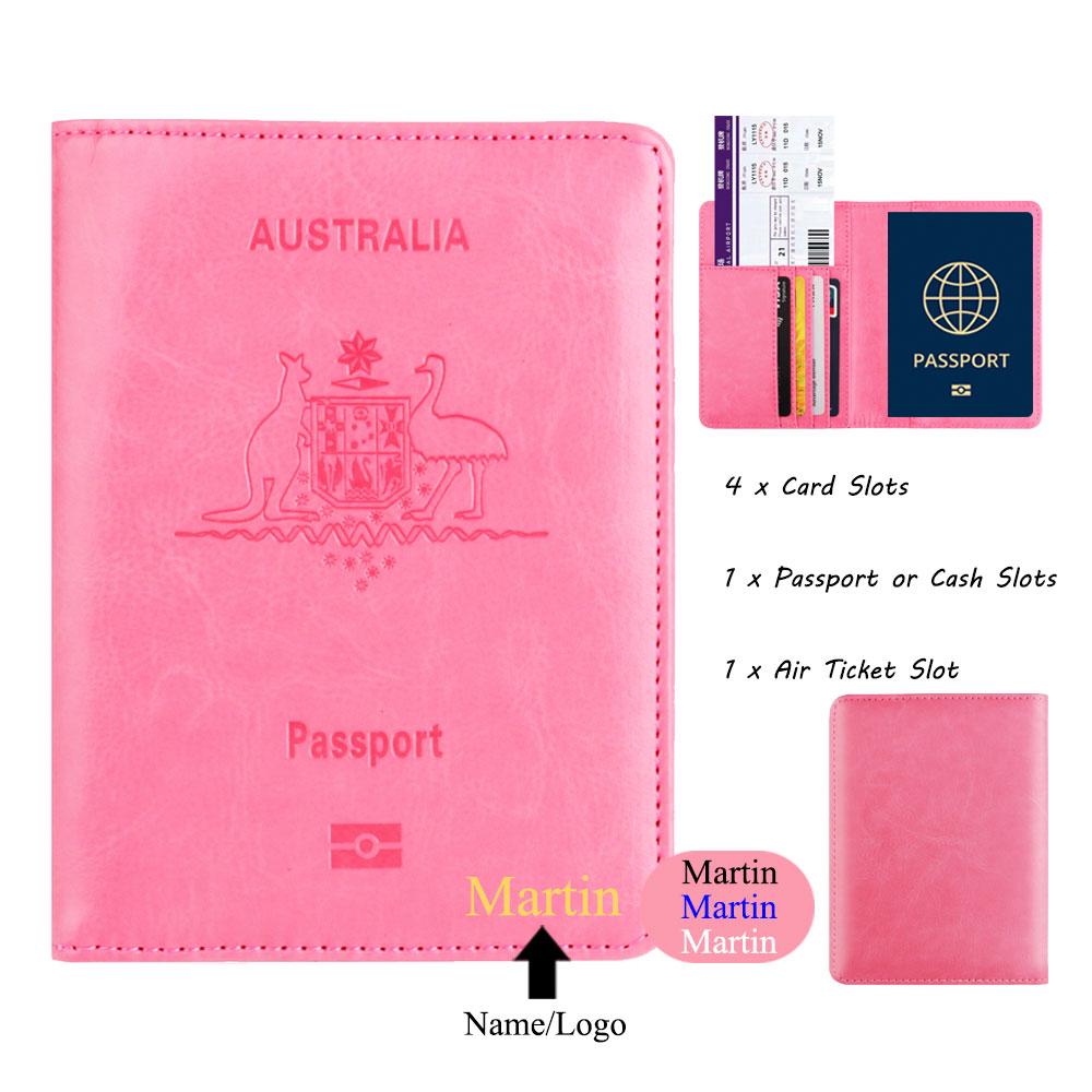 Travel Accessories Wallet - 맞춤형 이름 호주 RFID 차단 PU