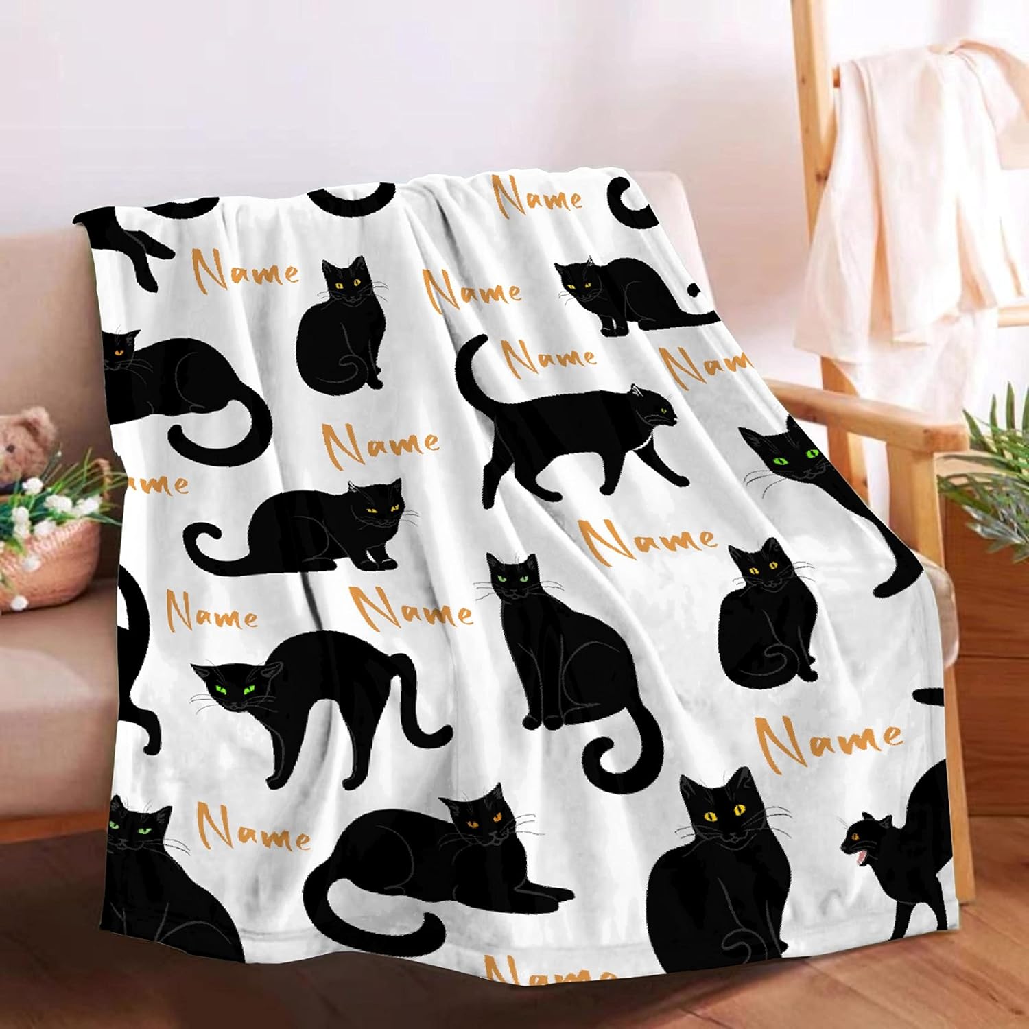 Travel Accessories Ideas - 귀여운 고양이 프린트 담요 플러시 플리스