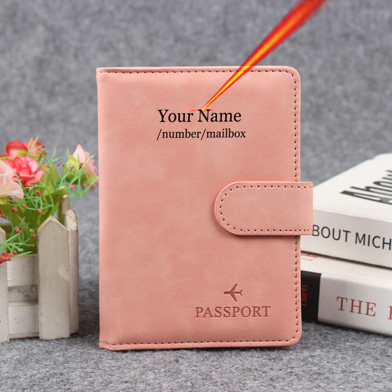 Travel Accessories Wallet - 마그네틱 버튼 여권 커버 커버에 이름을