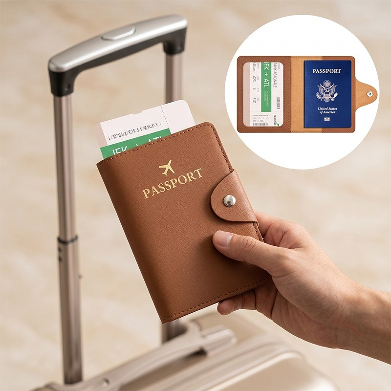 Travel Accessories Wallet - 세련된 디자인의 PU 가죽 여권 케이스,
