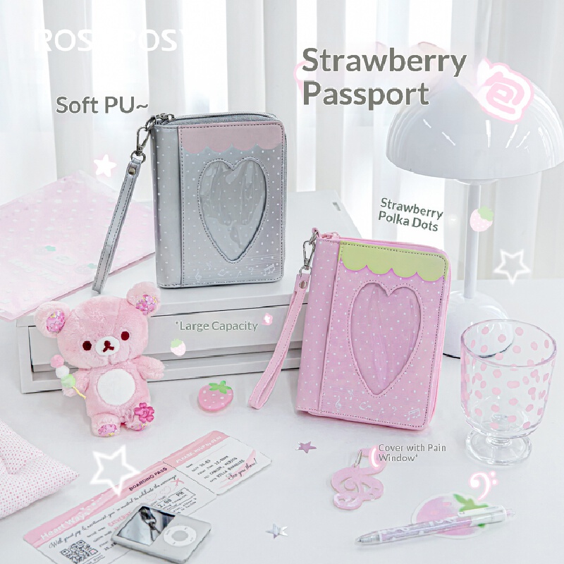 RosyPosy 여권 지갑 딸기 폴카 도트 Pu 대용량 - Travel Accessories Wallet 리뷰 및 가격