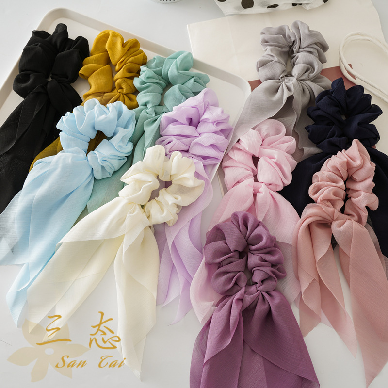 1Pc 패션 25cm 쉬폰 긴 리본 Scrunchies - Travel Accessories Aesthetic 리뷰 및 가격