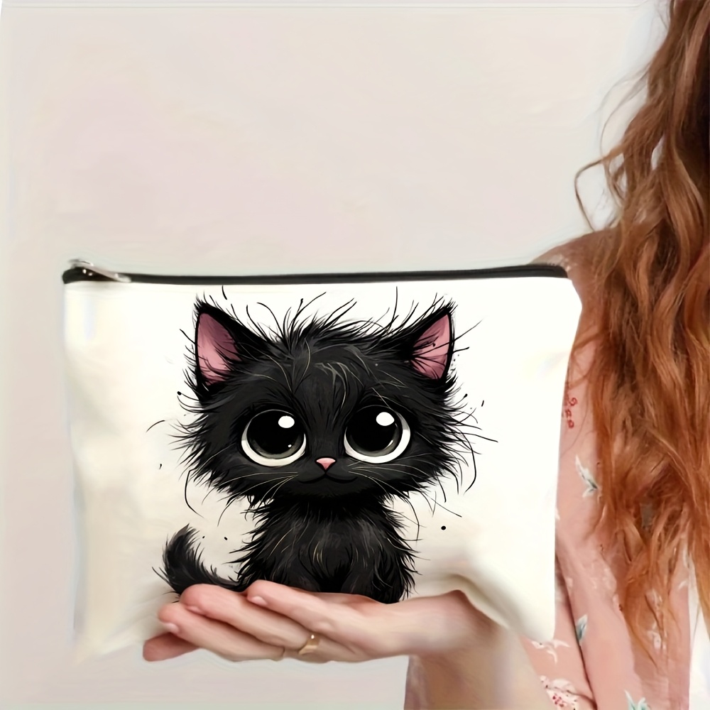 귀여운 고양이 프린트 화장품 가방 - 다기능 지퍼 파우 - Travel Accessories Jewelry 리뷰 및 가격