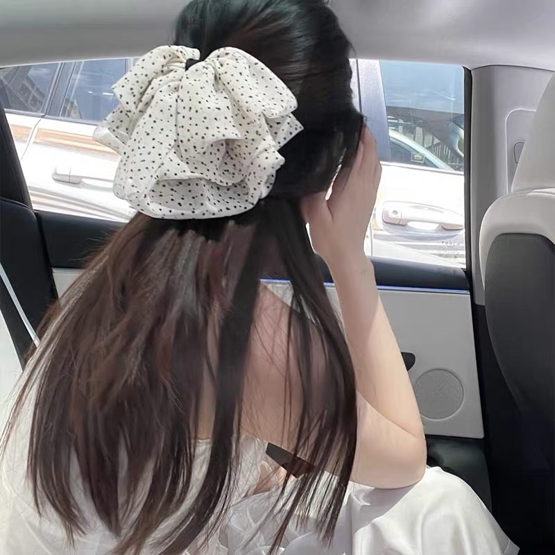 2026 신상 블랙 물방울 무늬 큰 리본 샤크 클립 여 - Travel Accessories Aesthetic 리뷰 및 가격