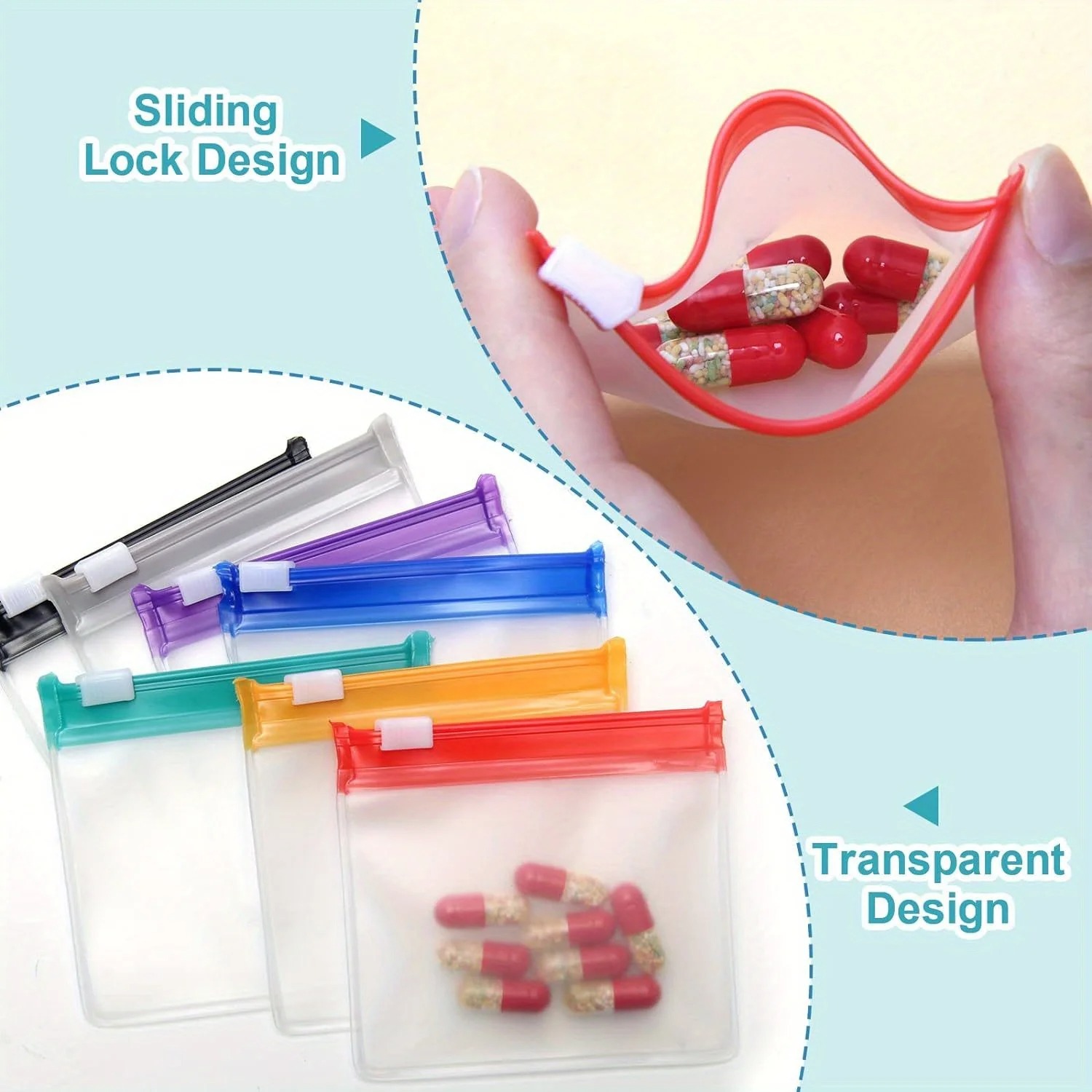 미니 컬러풀 알약 보관용 가방 재사용 가능한 약품 지퍼 - Travel Accessories Jewelry 리뷰 및 가격
