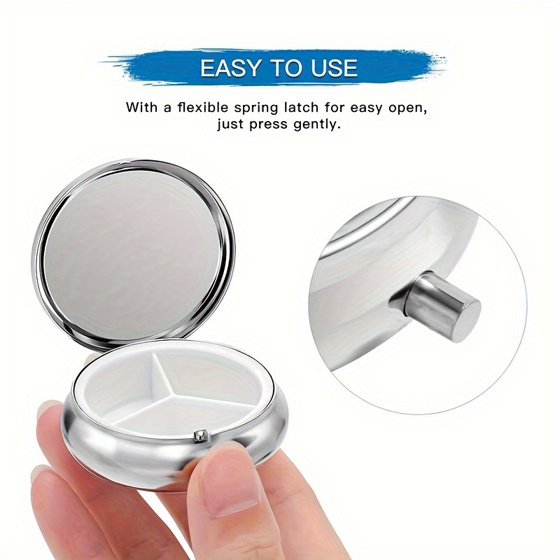 (평면형) 1개입 휴대용 원형 금속 알약 케이스로 환상 - Travel Accessories As Gifts 리뷰 및 가격
