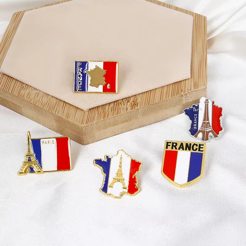 프랑스 국기 에나멜 핀 에펠탑 파리 지도 브로치 귀여운 - Travel Accessories Jewelry 리뷰 및 가격