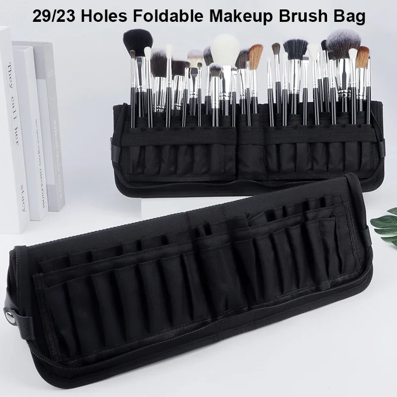 29/23 구멍 접이식 메이크업 브러쉬 가방 여성 메이 - Travel Accessories Organizer Bag 리뷰 및 가격