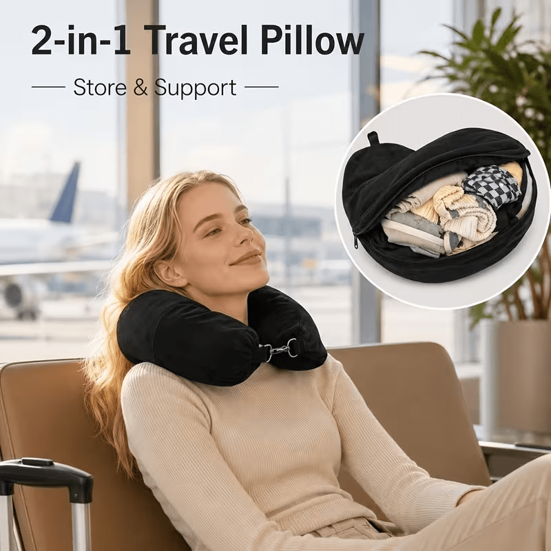 옷을 넣어 사용할 수 있는 U자형 베개 커버 1세트입니 - Travel Accessories Long Flight 리뷰 및 가격